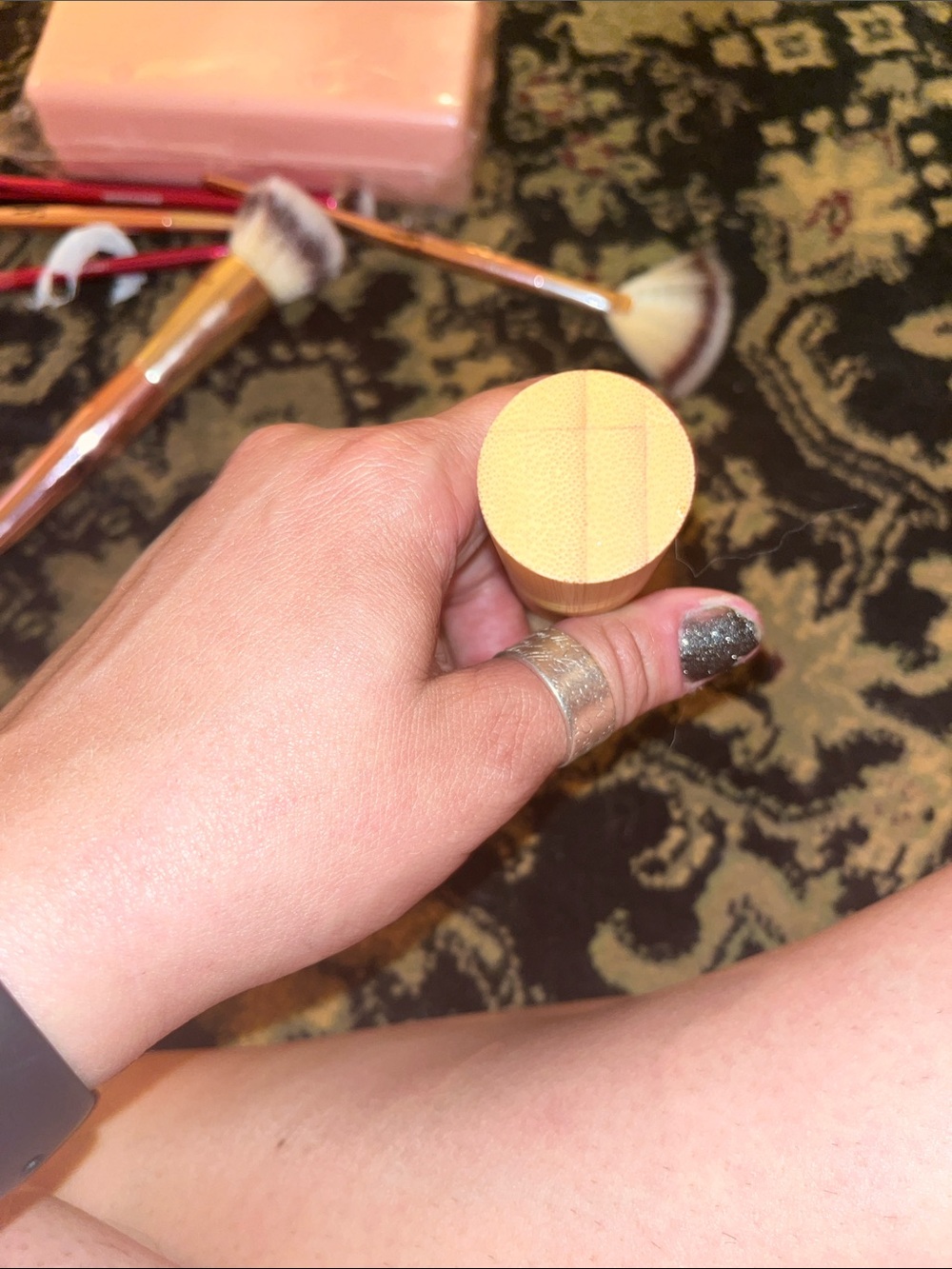 tarte Bamboo Handle Kabuki Brush with Rose Gold Ferrule and Two-Tone Bristles - Picture 2 of 2